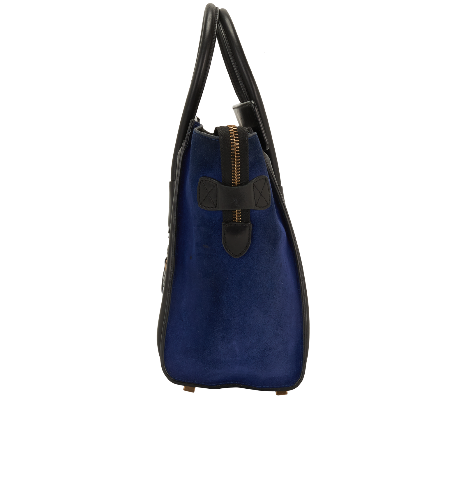 Micro Luggage, &pound;850, Handbags, Black/Blue, Lizard/Suede, Bottom view